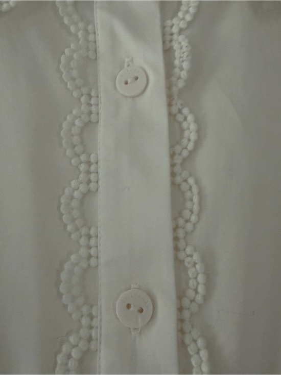 Elie Tahari The Sloane White Lace-Trim Shirtwaist Dress with Belt